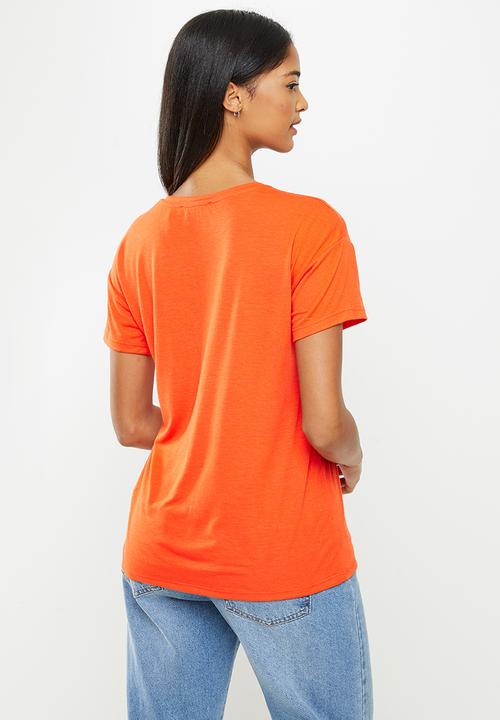 Koton - Printed T-shirt - coral