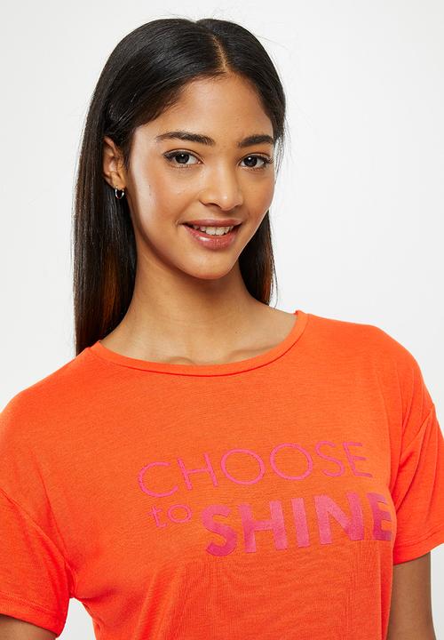 Koton - Printed T-shirt - coral