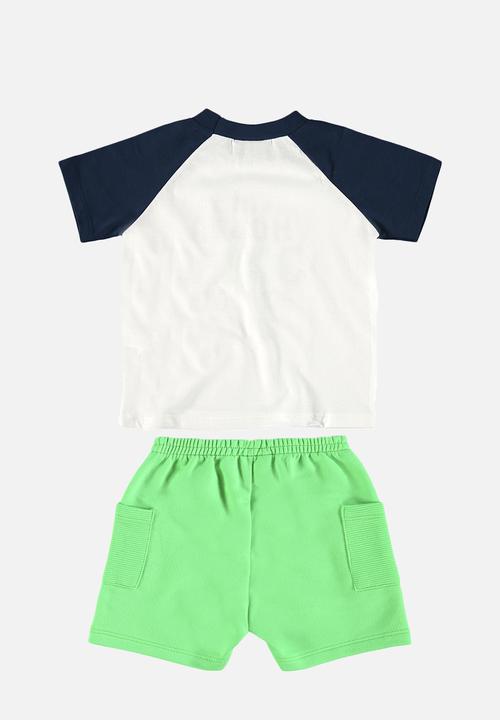 Quimby - Jersey tee and sweat shorts - white
