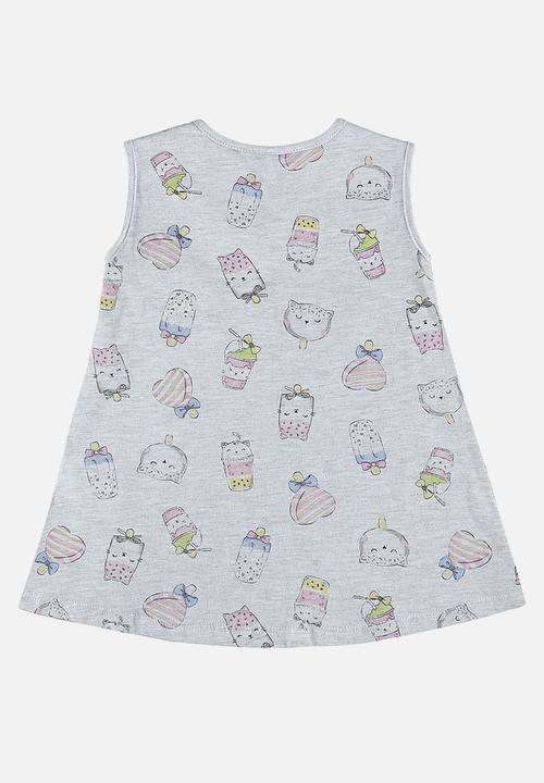 Bee Loop - Single jersey dress - light grey