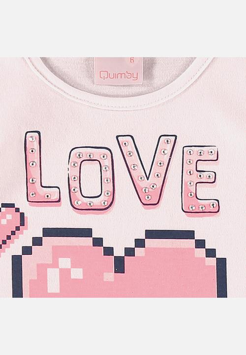 Quimby - Jersey blouse shorts-skirt - light pink
