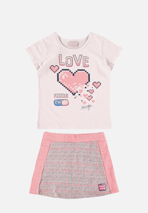 Quimby - Jersey blouse shorts-skirt - light pink