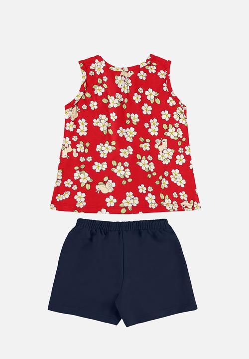 Bee Loop - Tank top and sweatshorts set - red