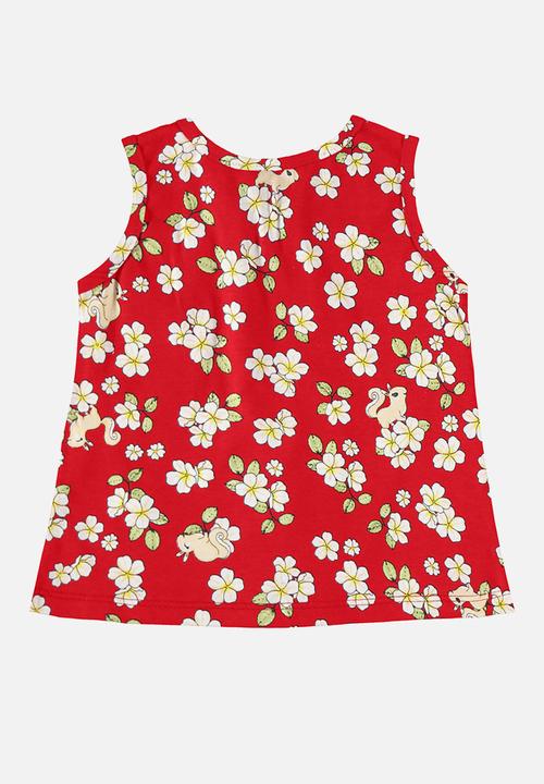 Bee Loop - Tank top and sweatshorts set - red
