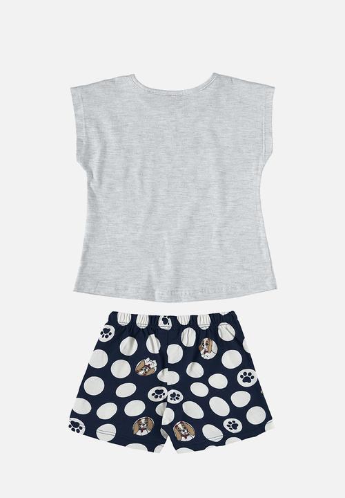 Bee Loop - Blouse and shorts-skirt set - grey & navy