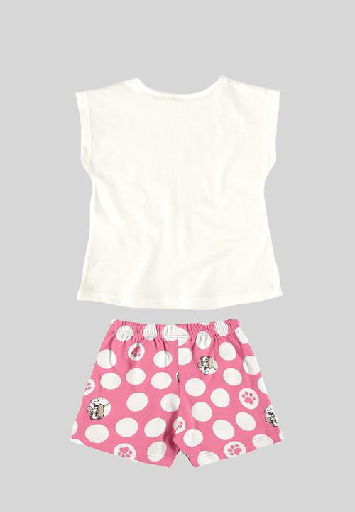 Bee Loop - Blouse and shorts-skirt set - off white & pink
