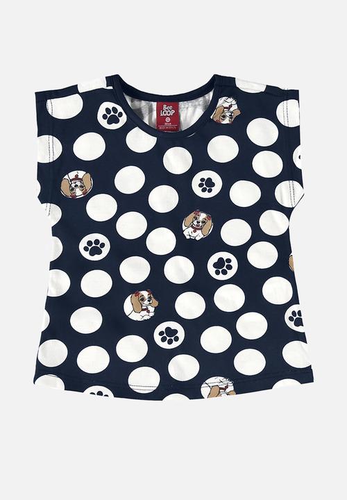 Bee Loop - Blouse and bermuda set - dark blue & red
