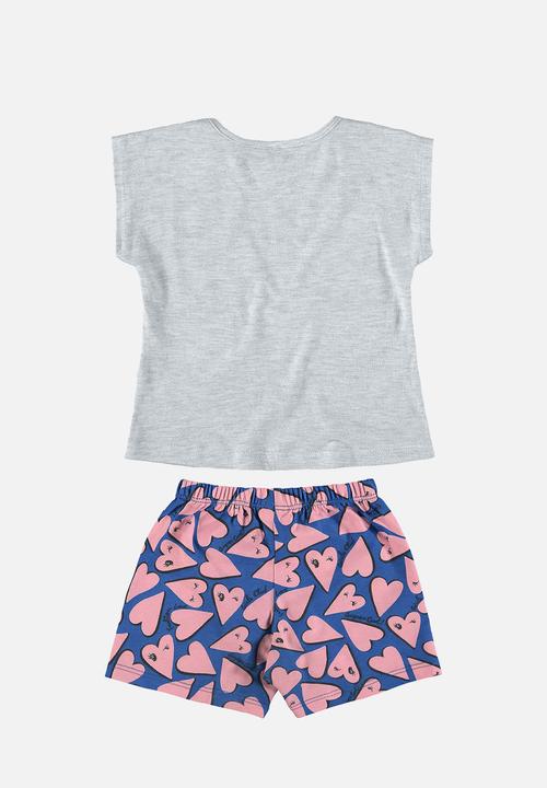 Bee Loop - Blouse and shorts set - grey & purple