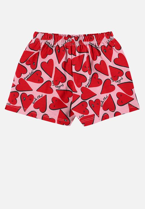 Bee Loop - Blouse and shorts set - off white & red