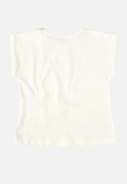 Bee Loop - Blouse and shorts set - off white & red
