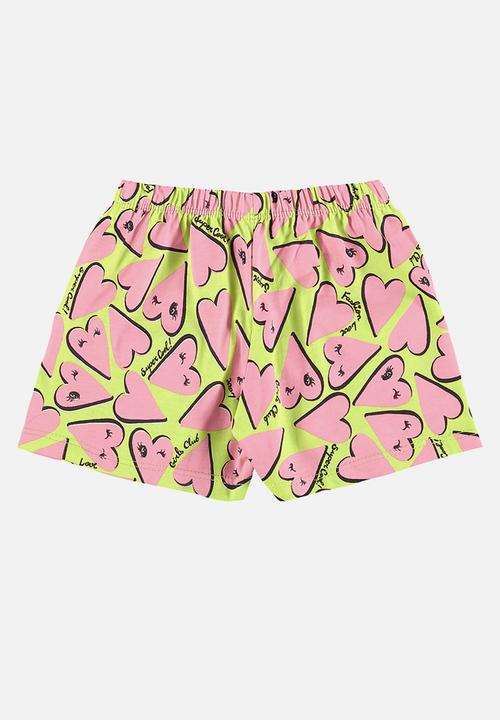 Bee Loop - Blouse and shorts set - dark blue & lime green