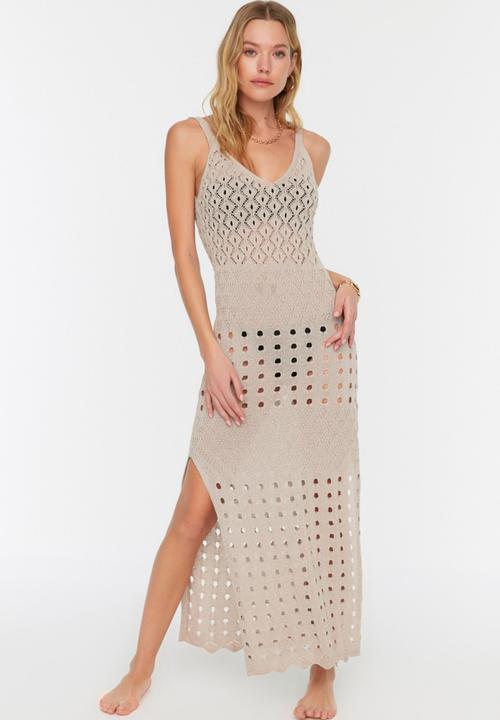 Trendyol - Knit beach dress - beige