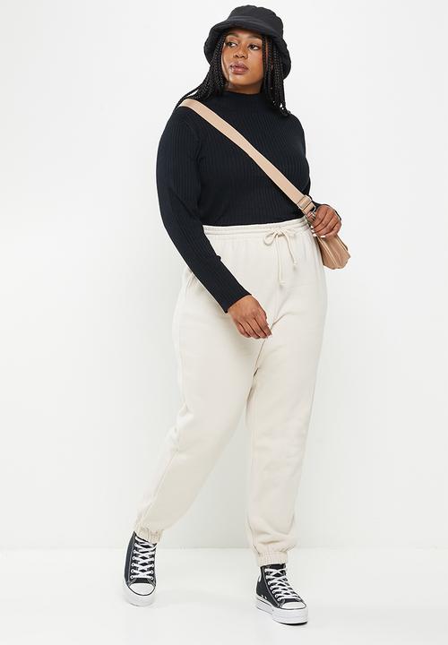 Cotton On - Curve ribbing mock neck pullover - black