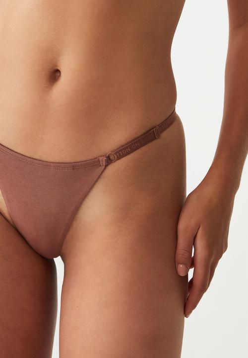 Cotton On - Organic cotton icon tanga g string brief - toasted hazelnut