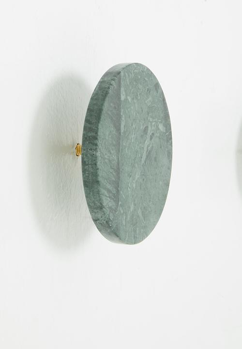 Sixth Floor - Marble wall hooks set of 3 - green