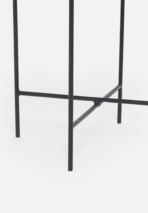 Native Decor - Matt black mirror side table