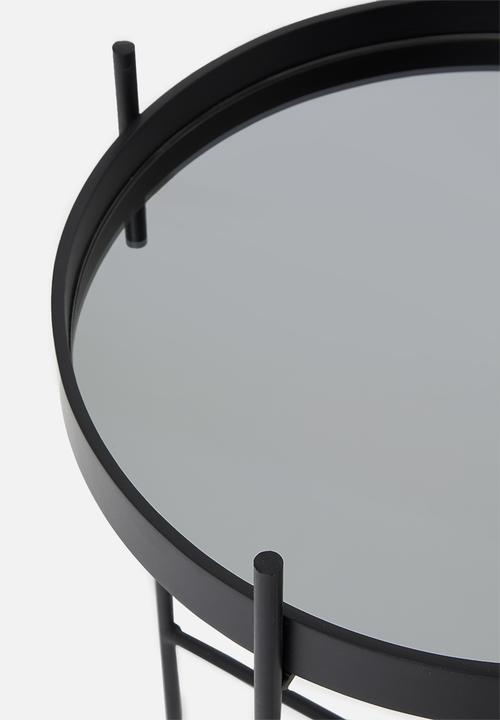 Native Decor - Matt black mirror side table