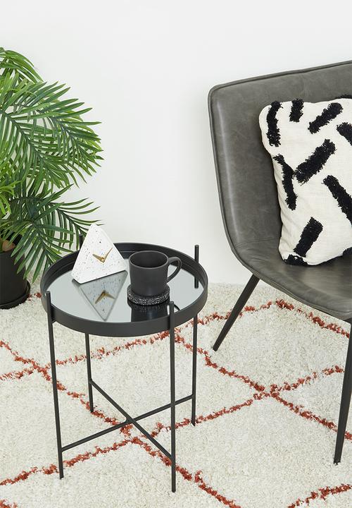 Native Decor - Matt black mirror side table