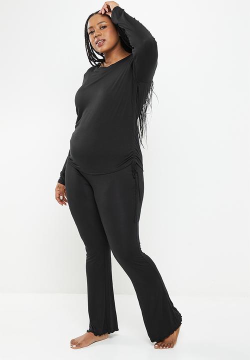 Cotton On - Curve sleep recovery flare pant - black