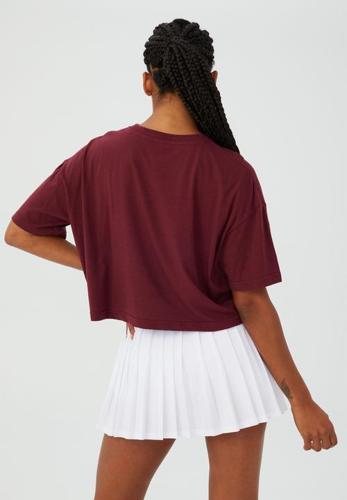 Cotton On - Relaxed active recycled T-shirt - burgundy