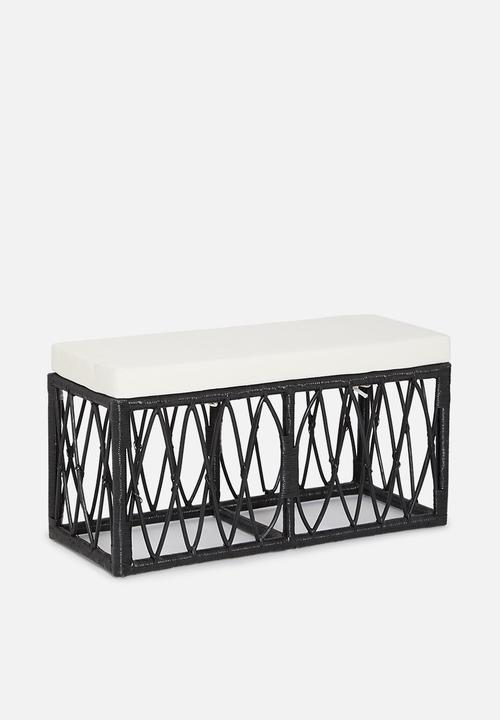 Sixth Floor - Rattan bench - black