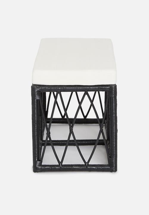 Sixth Floor - Rattan bench - black