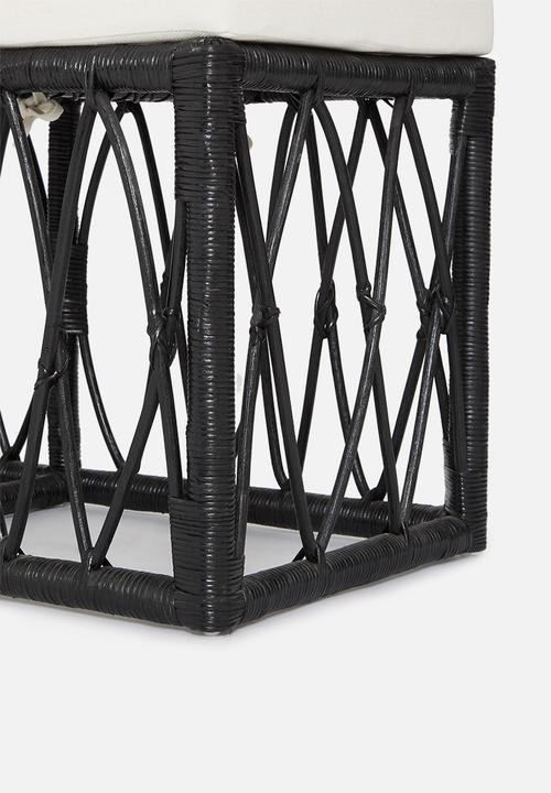 Sixth Floor - Rattan bench - black