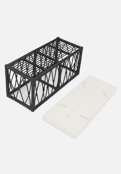 Sixth Floor - Rattan bench - black
