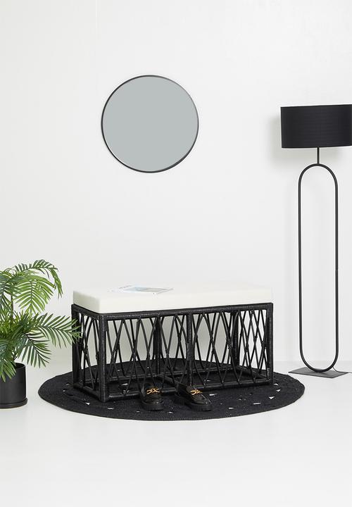 Sixth Floor - Rattan bench - black