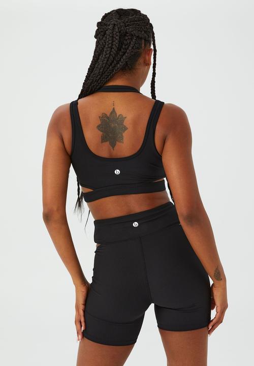 Cotton On - Rib cut out crop - black