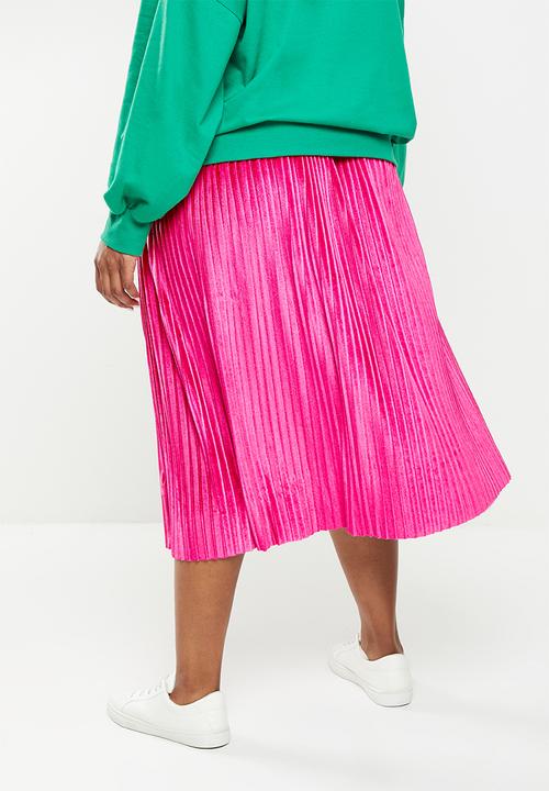 Me&B - Plus velvet maxi skirt - pink