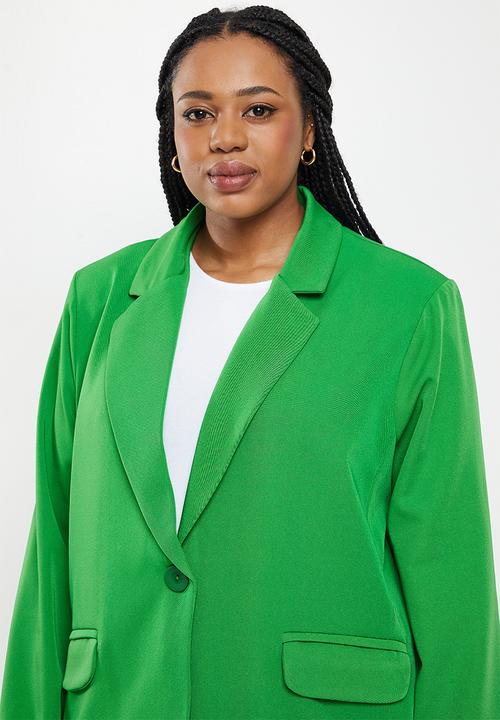 Me&B - Plus button long blazer - green
