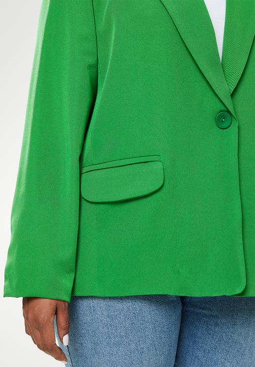 Me&B - Plus button long blazer - green
