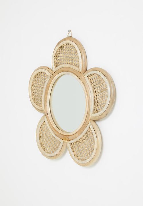 Sixth Floor - Rattan flower mirror - natural
