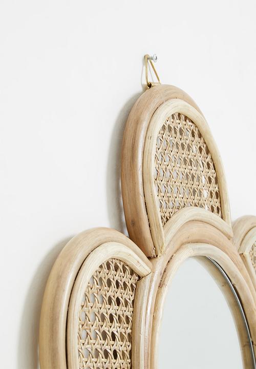 Sixth Floor - Rattan flower mirror - natural