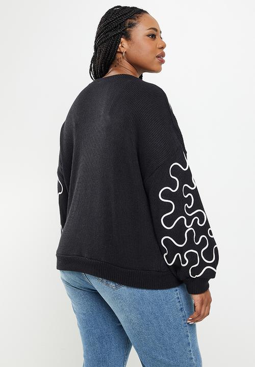 Me&B - Plus cornelli jumper - black
