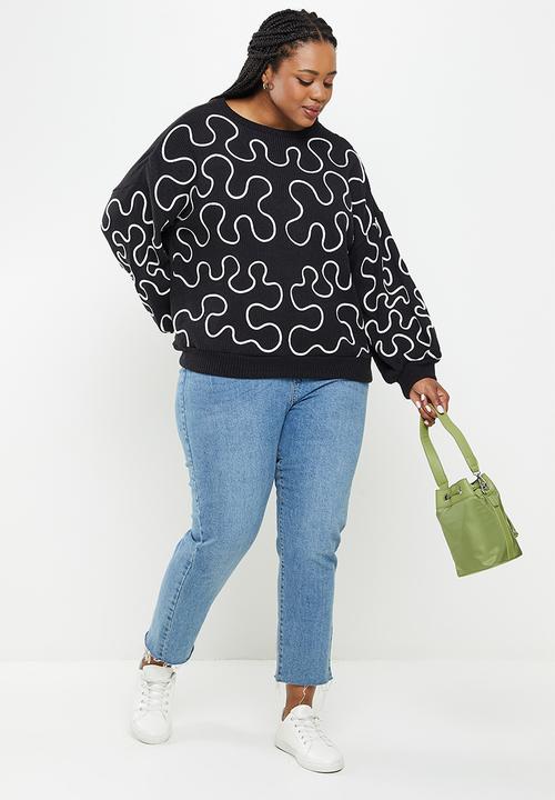 Me&B - Plus cornelli jumper - black