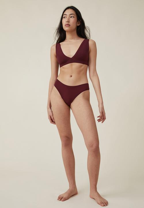Cotton On - The flexi bikini brief - burgundy
