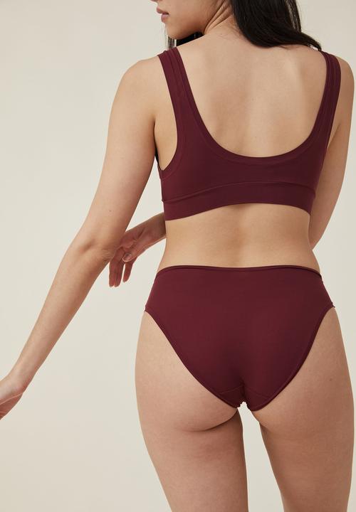 Cotton On - The flexi bikini brief - burgundy