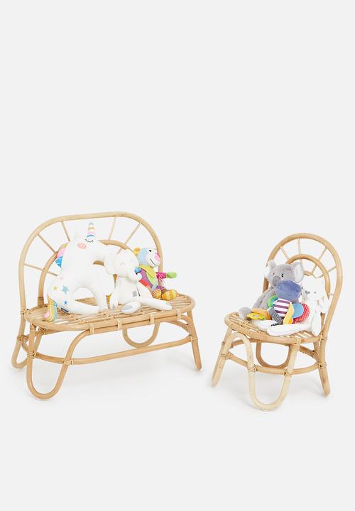 Sixth Floor - Stellan Rattan kids bench-Natural