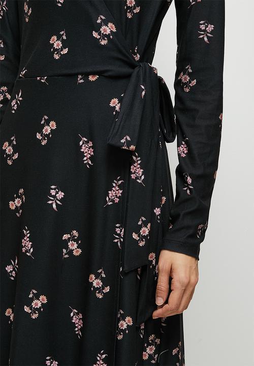 MILLA - Wrap midi dress - spaced floral
