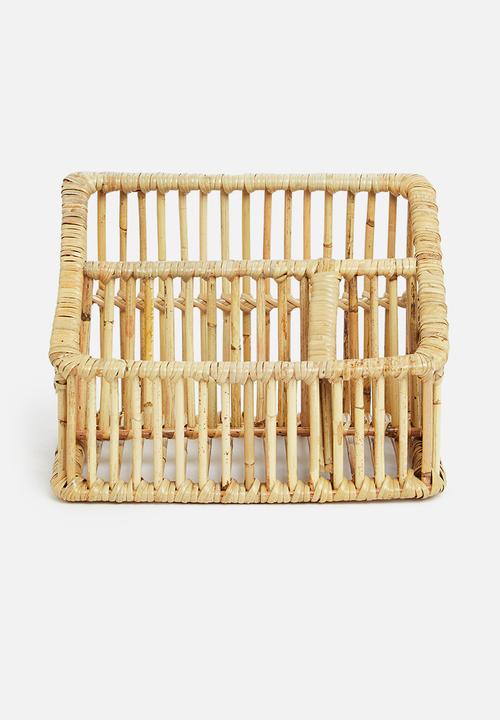 Sixth Floor - Rattan desk storage - natural 