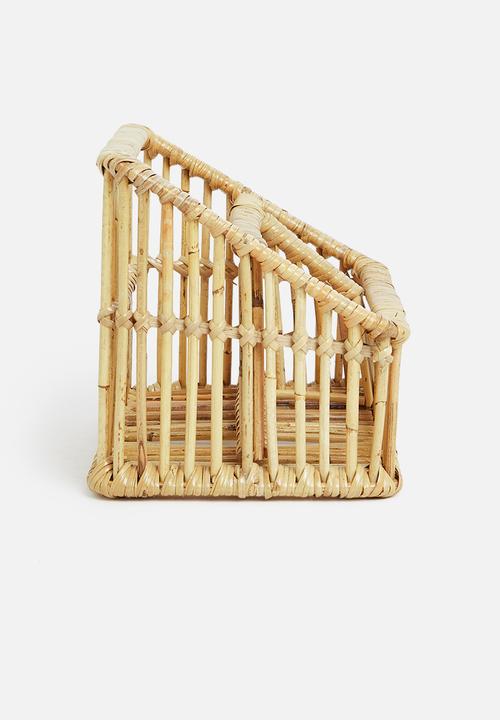 Sixth Floor - Rattan desk storage - natural 