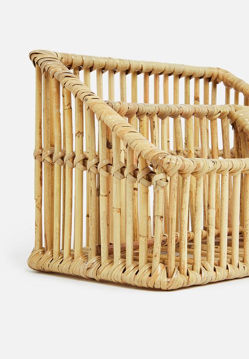Sixth Floor - Rattan desk storage - natural 