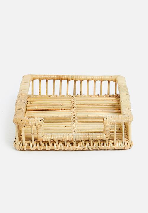 Sixth Floor - Nilo Rattan tray-Natural