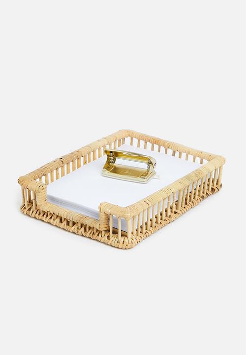 Sixth Floor - Nilo Rattan tray-Natural