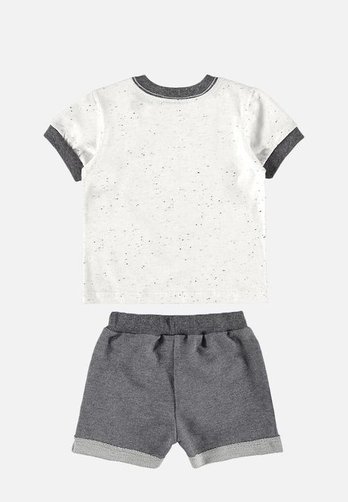 Quimby - T-shirt and sweat bermuda - white