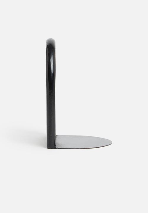 Sixth Floor - Rattan and metal bookend - black