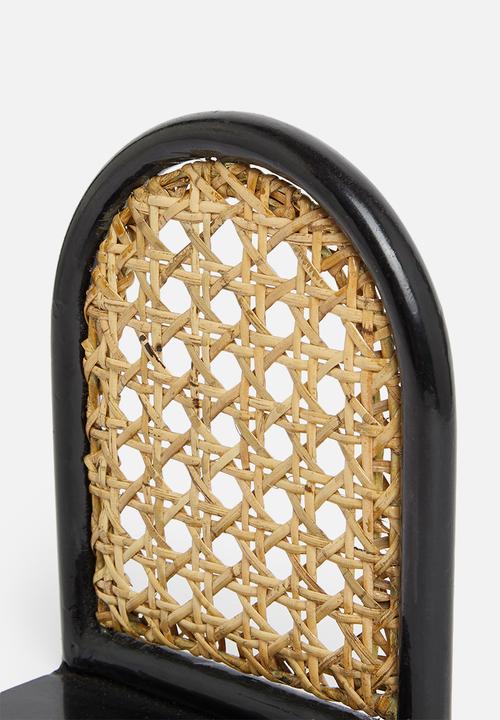 Sixth Floor - Rattan and metal bookend - black