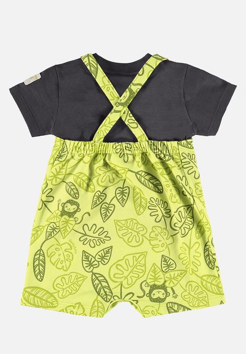Quimby - Overalls and jersey T-shirt - yellow